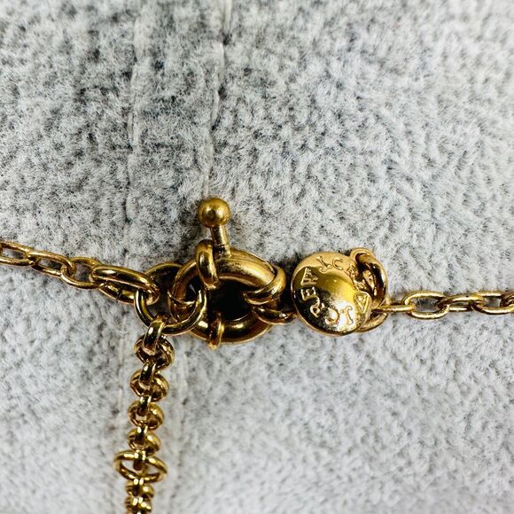 J. Crew Necklace Layered Charm Beaded Faux Pearl Gold Tone 36" Elegant Modern - Picture 7 of 8